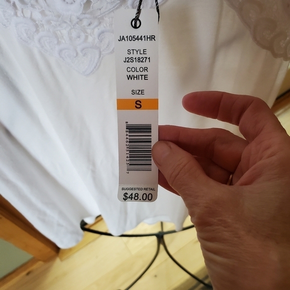 Joseph A White Scalloped Lace Sleeveless Sz. S Tank Top Tunic - Picture 3 of 11